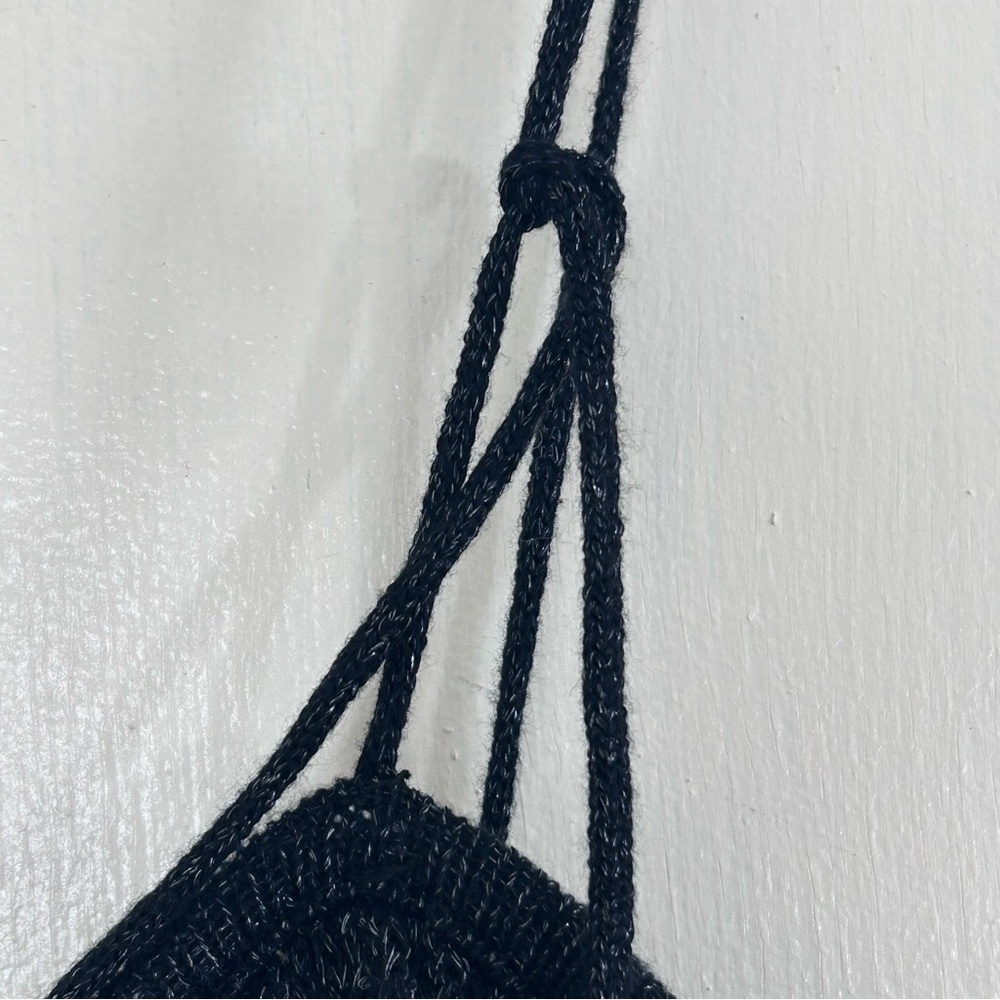 Zara Top Size XS Black White Ruffle Knit Crochet Crop Top Size XS. - Picture 4 of 8